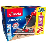 Wiadro i mop płaski Vileda UltraMax 35 cm + Ajax 1L