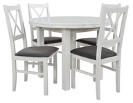 Rozkładany stół kuchenny i 4 krzesła z drewna