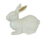 Biały zając zajączek królik złote uszy Wielkanoc