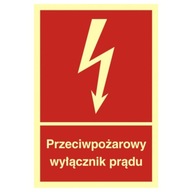 Znak BHP PCV Przeciwpożarowy wyłącznik prądu