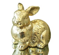 Złoty zając zajączek królik ceramika Wielkanoc H12