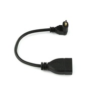 Kabel Adapter Kątowy HDMI do micro HDMI DOLNY 16cm