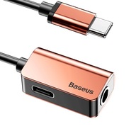 Adapter Baseus USB Typ-C / mini Jack 3,5 mm złoty