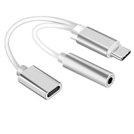 Adapter USB-C do Mini Jack 3,5mm + USB-C zasilanie