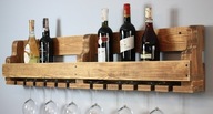 Półka na wino z drewna palet loft rustykalna 120cm