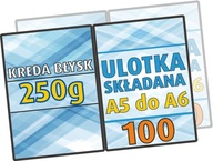 GRUBE Ulotki SKŁADANE A5 do A6 100 szt KREDA 250g