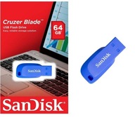 Mały Pendrive SANDISK Cruzer Blade 64GB niebieski