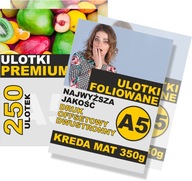 ULOTKA FOLIOWANA A5 Gruba 350g KREDA MAT 250 sztuk