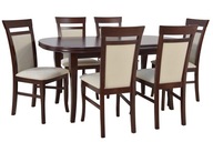 Stół +6 krzeseł Drewniany zestaw do salonu jadalni