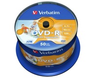 Płyty VERBATIM DVD-R 16x 4.7GB Ink Printable 50szt