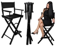 Make-up stolička Make-Up Skladacia drevená kozmetická čierna na vizáž