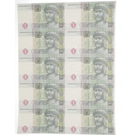 Ukraina - Arkusz 10 banknotów 1uah 2004 UNC RRR!!!