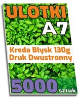 ULOTKI dwustronne A7 KREDA Błysk 130g 5000 sztuk