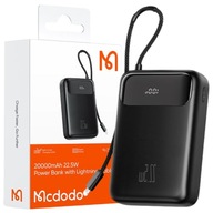 MCDODO POWERBANK 20000MAH Z WYŚWIETLACZEM USB USB-C 22,5W + KABEL LIGHTNING
