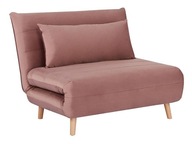 Fotel rozkładany sofa SPIKE VELVET Signal Różowy