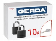 .10 Kľúče. Gerda 2 visiace zámky KZZS 30 systém jedného kľúča + 10 kľúčov