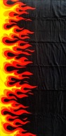 Veľký čierny uterák Oheň PLAMENE BAVLNA 150x80