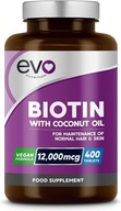 Evo Biotín 12000mcg 400 Tablety Zdravé Vlasy Nechty Koža Vitamín B