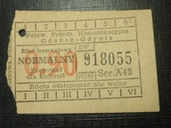 Bilet normalny tramw. 90 gr. WPK Gdańsk-Gdynia.