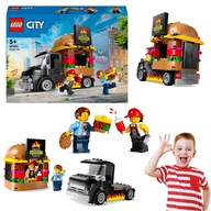 LEGO CITY CIĘŻARÓWKA Z HAMBURGERAMI FAST FOOD TRUCK GRILL + 2 FIGURKI