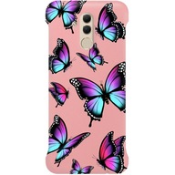 ETUI CASE MAT SILIKONOWE RÓŻOWE DO HUAWEI MATE 20 LITE W NIEBIESKIE MOTYLE