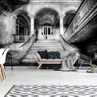 Fototapeta flizelinowa 312x219 Czarno-biały Schody w starym domu +klej
