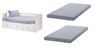 IKEA HEMNES Łóżko rozkładane 2 materace BIAŁE sofa