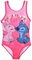 Dievčenské jednodielne plavky Lilo & Stitch - Summer Love EU 140 Tmavo ružová