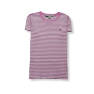 Tommy Hilfiger T-Shirt Koszulka Damska RÓŻOWA PASKI Logo Klasyk S M