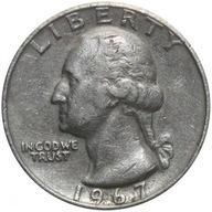 USA 1/4 dolara (quarter, 25 centów), 1967 ćwierćdolarówka Waszyngtona