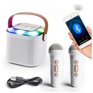 BEZPRZEWODOWY PRZENOŚNY ZESTAW KARAOKE GŁOŚNIK BLUETOOTH AUX + 2x MIKROFON