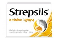 Strepsils z miodem i cytryną na ból gardła 24 past