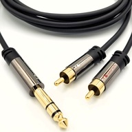 Kábel Nakamichi Kábel 2x RCA - 1x Jack 6.3mm Cinch Audio Stereo jack (6,3 mm) - 2x RCA (cinch) 5 m