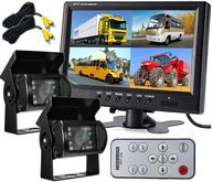 Car ZESTAW PARKOWANIA 2x Kamera cofania Monitor LCD 9" 4 Kanały Podziałka