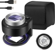 Numizmatikai nagyító Reball 30x fekete LED világítással és USB-C csatlakozóval