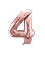 Fóliový balónik CYFRA 4 ružové zlato – 16" – 40 cm