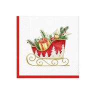 Szalvéta 33x33 Karácsonyi szánkó 20db