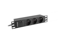 Listwa RACK Lanberg PDU-03E-0200-BK (3 x Typ E; 16 A (3680 W); 2m; kolor