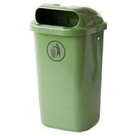 Kosz uliczny miejski pojemnik na śmieci na słupek lub ścianę DIN 50L - ziel