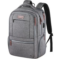 KROSER Plecak biznesowy na laptopa miejski szkolny 15,6" pojemny USB szary