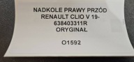 mudguard right front RENAULT CLIO V 19- original 638403311R