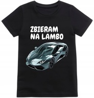 Koszulka dziecięca Zbieram na Lambo śmieszny T-shirt dla chłopca