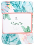 Mäkká deka zelená 150x200 cm s exotickými kvetmi