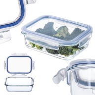 ÜVEG ÉTELTÁROLÓ DOBOZ 1040ml FEDÉLLEL UZSONNÁS DOBOZ