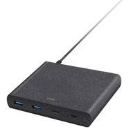 UNIQ Ład. siec. HUB Surge 90W czarny /charcoal black 2xUSB Quick Charge 3.0