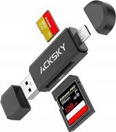 Czytnik kart SD, czytnik kart pamięci Micro USB Acksky 2 w 1
