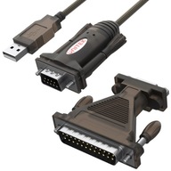 Unitek Y-105A konwerter z USB n RS-232 + adapter DB9F/DB25M 9 pin na 25 pin