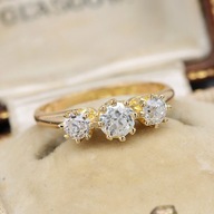 Zlatý prsteň s diamantmi 0.75ct 18K ANTIK