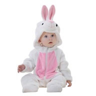 ONESIE BIELY KROLIK PYŽAMO PRE DETI KIGURUMI 90