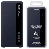 Flipové puzdro Samsung pre Samsung Galaxy S20 FE Smart Clear View Cover tmavomodré